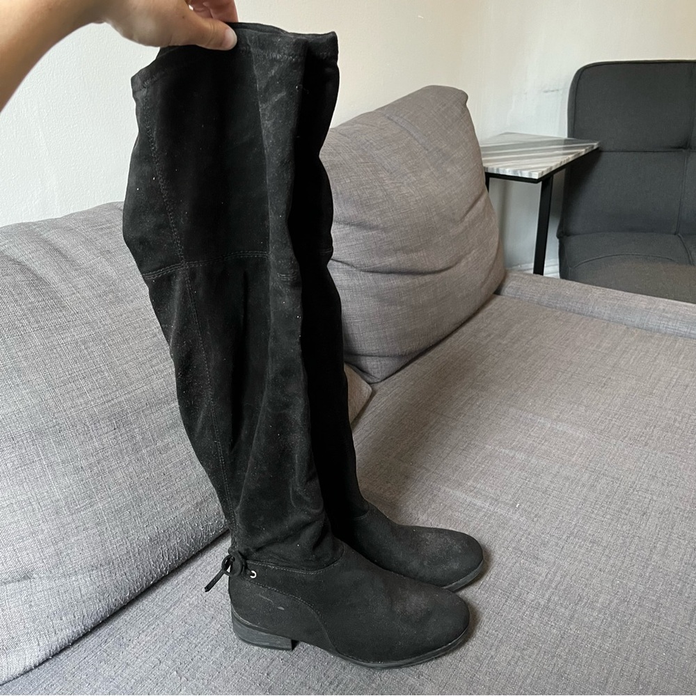 Over the knee suede boots